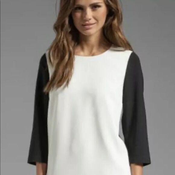 BLAQUE LABEL Black/White Color Block Dress - Picture 1 of 8